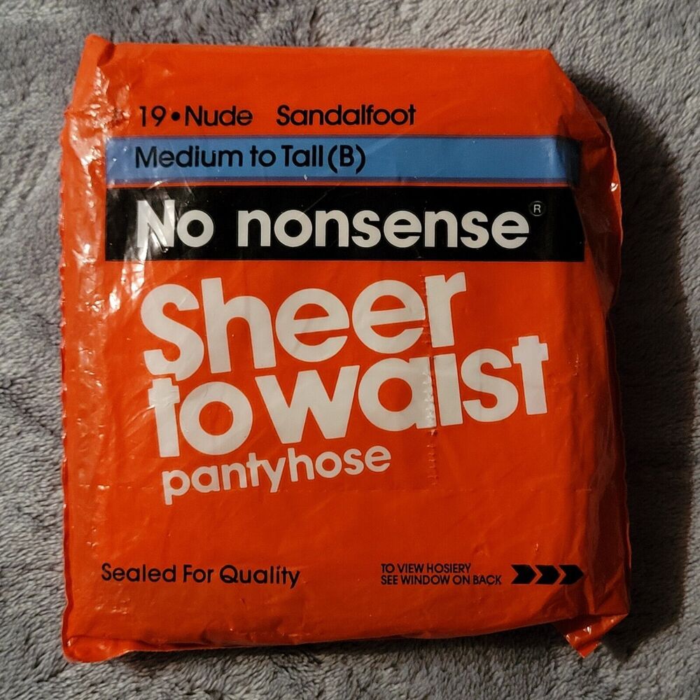 Vintage No Nonsense Sheer to Waist Pantyhose Size B Nude Sandalfoot NOS 1990